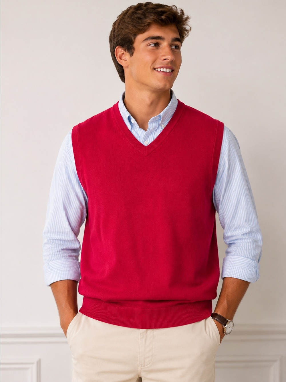 Daniel Creimeux Supima Cotton Sweater Vest Men’s M Office work Holiday